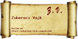Zuberecz Vajk névjegykártya